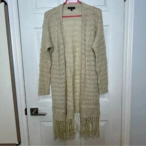 Lily Morgan  Knit Cardigan Boho Cream Size Large